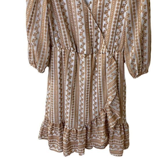 Calvin Klein Boho Ruffle Floral Embroidered Peasant Dress Sz S - Picture 3 of 7